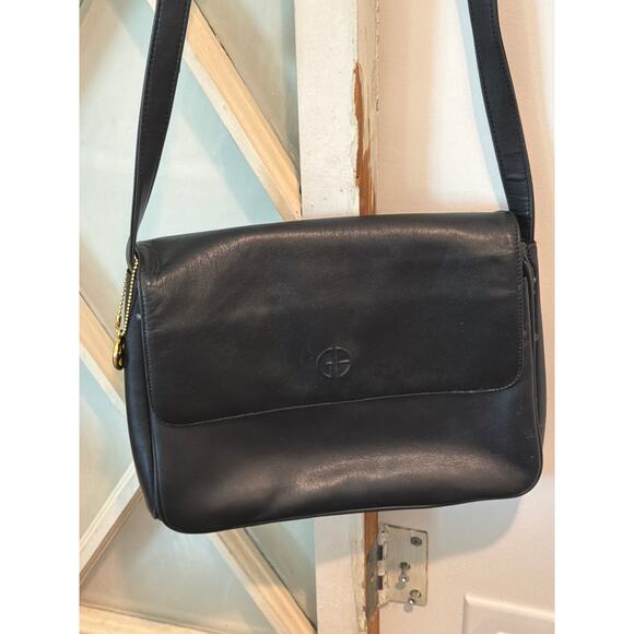 Gianni Bernini Handbags - Giani Bernini black leather crossbody or shoulder bag